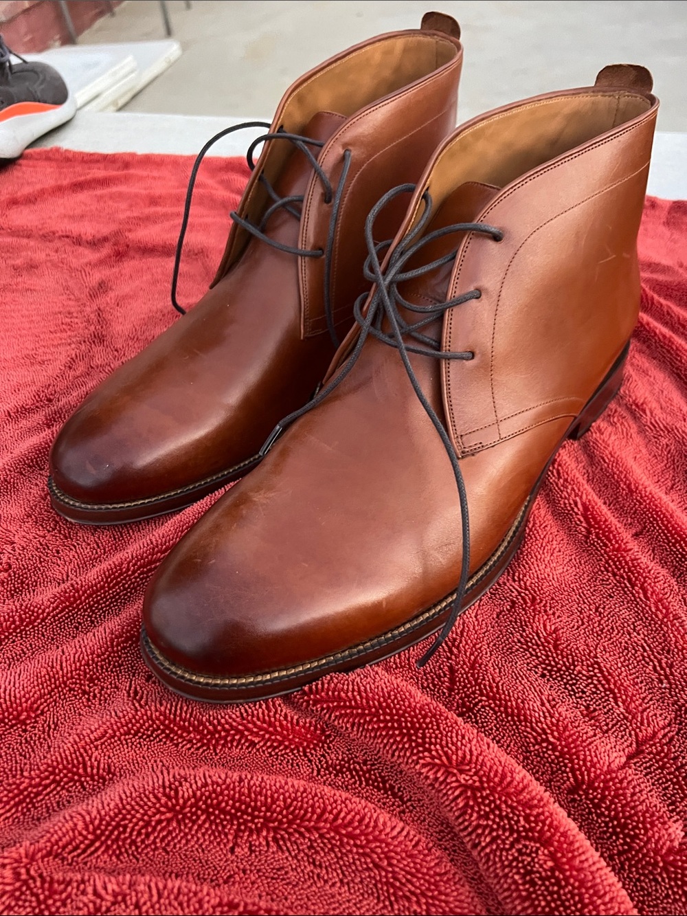 Cole Haan Men's Leather Chukka Boots - Cognac Brown Size 9